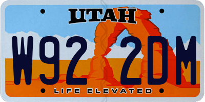 UT license plate W922DM