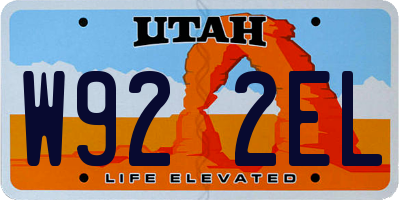 UT license plate W922EL
