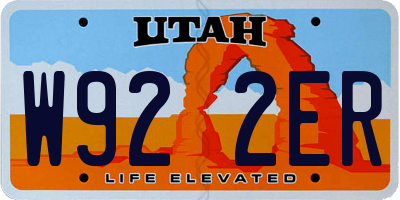 UT license plate W922ER