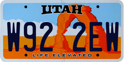 UT license plate W922EW