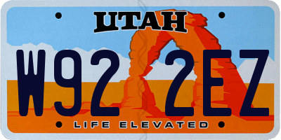 UT license plate W922EZ