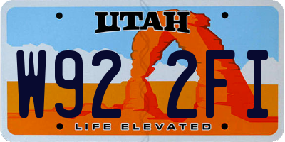 UT license plate W922FI