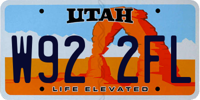 UT license plate W922FL