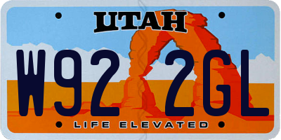 UT license plate W922GL