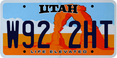 UT license plate W922HT