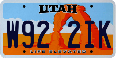 UT license plate W922IK