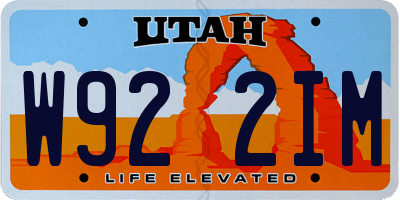 UT license plate W922IM