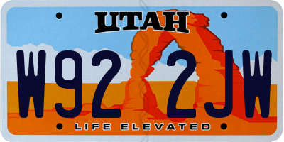 UT license plate W922JW