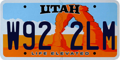 UT license plate W922LM