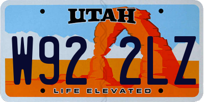 UT license plate W922LZ