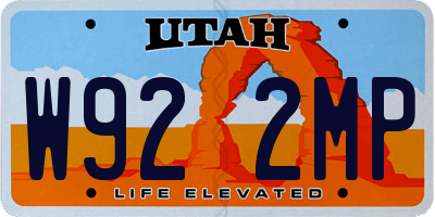 UT license plate W922MP