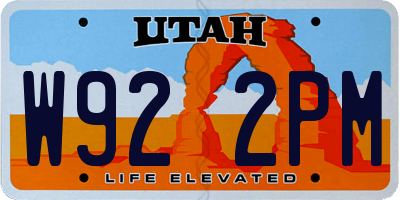 UT license plate W922PM
