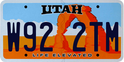 UT license plate W922TM