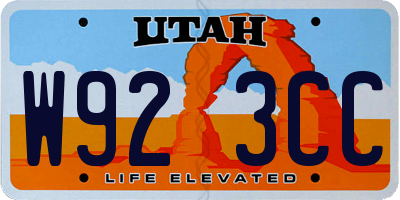 UT license plate W923CC