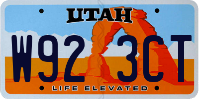 UT license plate W923CT
