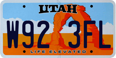 UT license plate W923FL