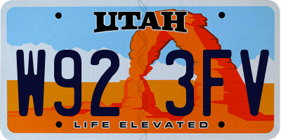 UT license plate W923FV