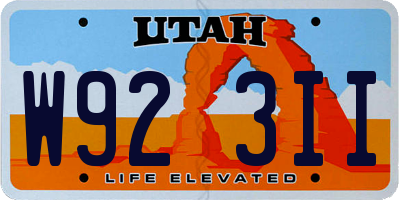 UT license plate W923II