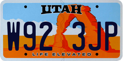 UT license plate W923JP