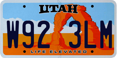 UT license plate W923LM