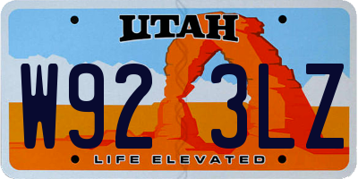 UT license plate W923LZ