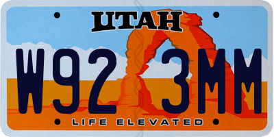 UT license plate W923MM