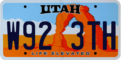 UT license plate W923TH