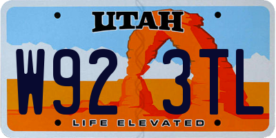 UT license plate W923TL