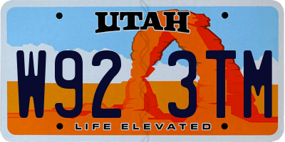 UT license plate W923TM