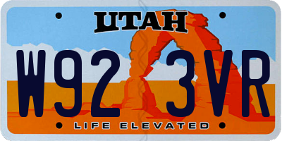 UT license plate W923VR