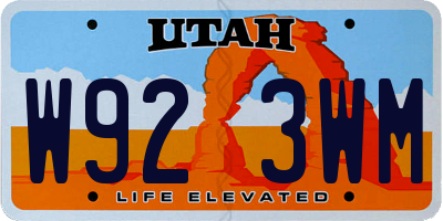 UT license plate W923WM