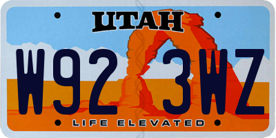 UT license plate W923WZ