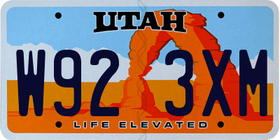 UT license plate W923XM