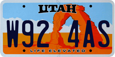 UT license plate W924AS