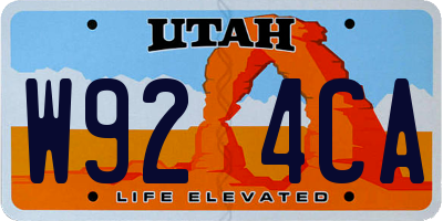 UT license plate W924CA