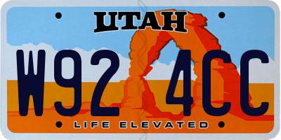 UT license plate W924CC