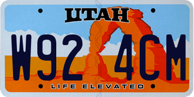 UT license plate W924CM