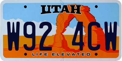 UT license plate W924CW