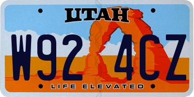 UT license plate W924CZ