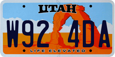 UT license plate W924DA