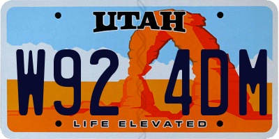 UT license plate W924DM