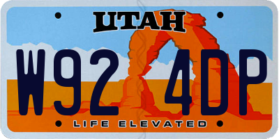 UT license plate W924DP