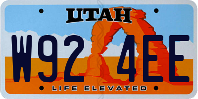 UT license plate W924EE