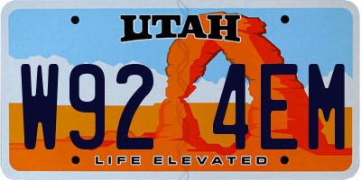 UT license plate W924EM