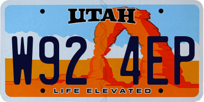 UT license plate W924EP