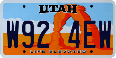 UT license plate W924EW