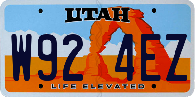 UT license plate W924EZ