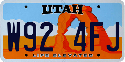 UT license plate W924FJ