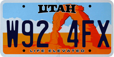 UT license plate W924FX