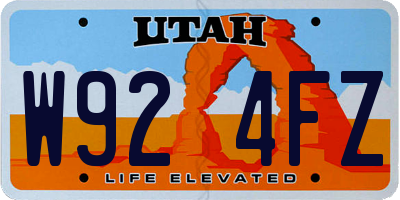UT license plate W924FZ